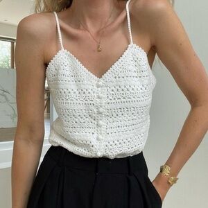 Sézane Cotten Crochet Tank